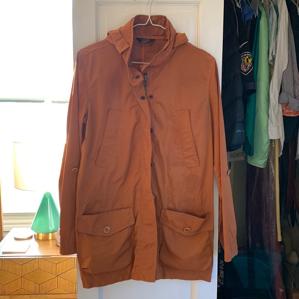 Orange light zip-up jacket by J. Crew